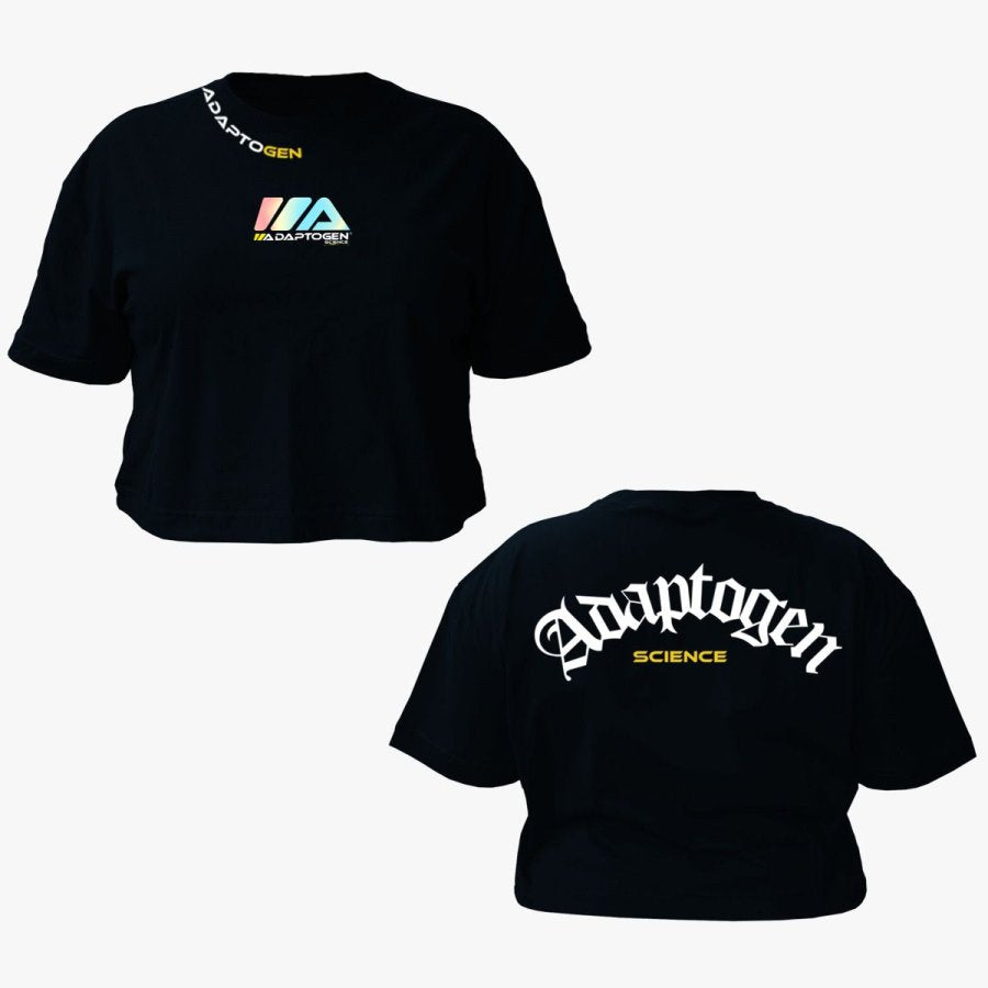 Cropped Oversized Holografico Preto