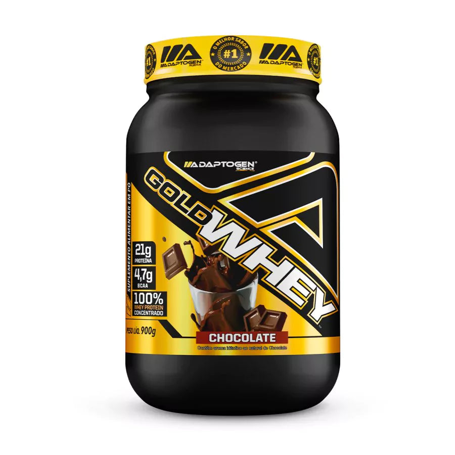 Gold Whey Pote Morango 900G